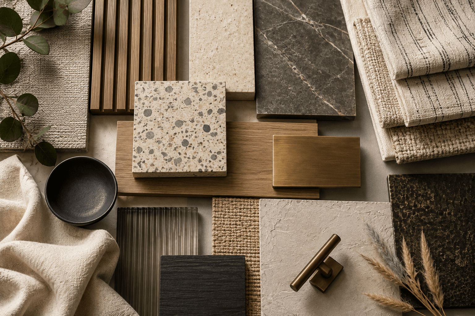 DV Decor fabrics, surfaces and interior finish samples